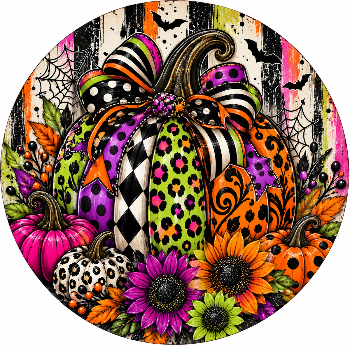 Hey Boo Ghost Halloween Aluminum Wreath Sign ๐ป๐