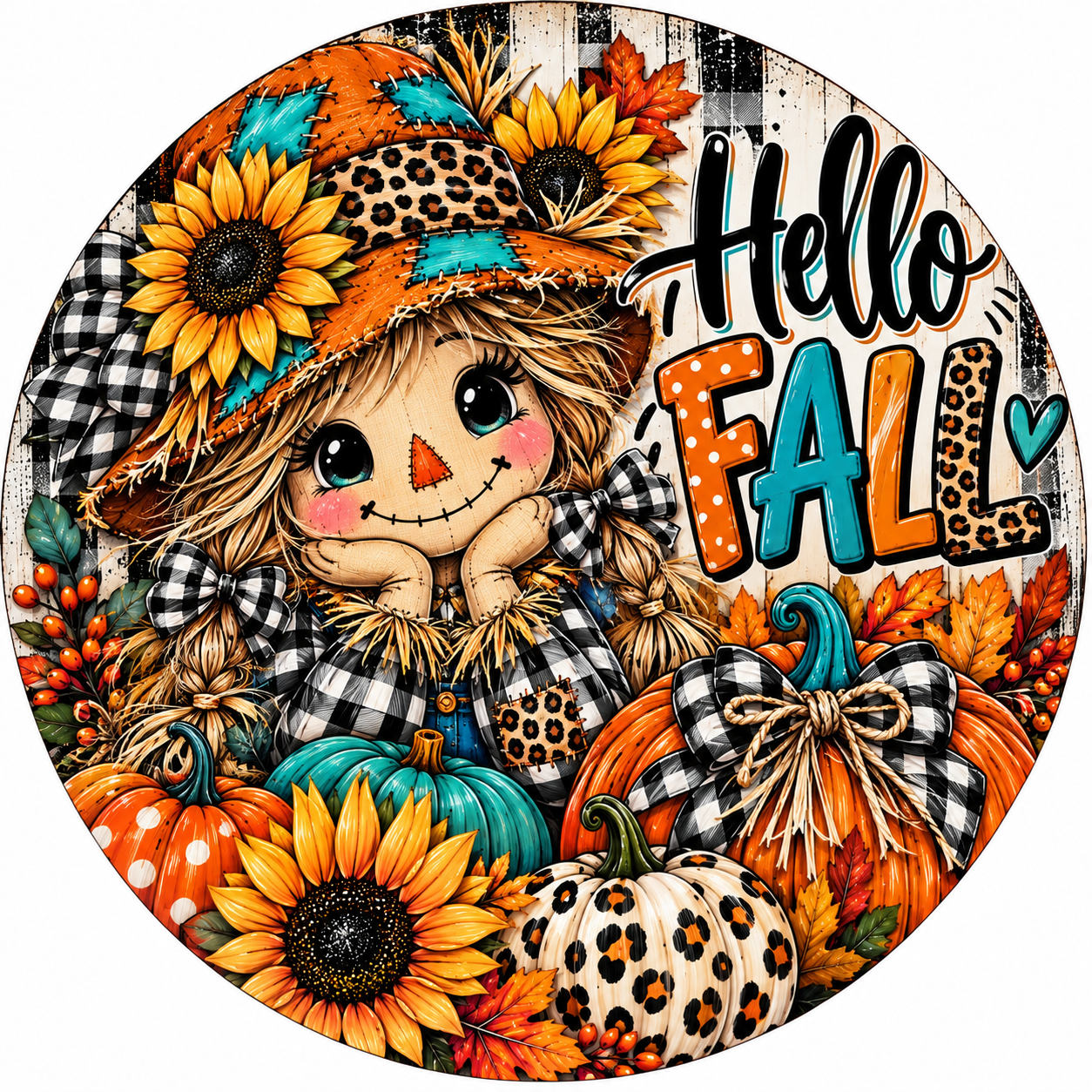 Hey Boo Ghost Halloween Aluminum Wreath Sign 👻🎃
