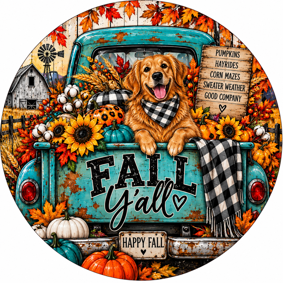 Hey Boo Ghost Halloween Aluminum Wreath Sign 👻🎃