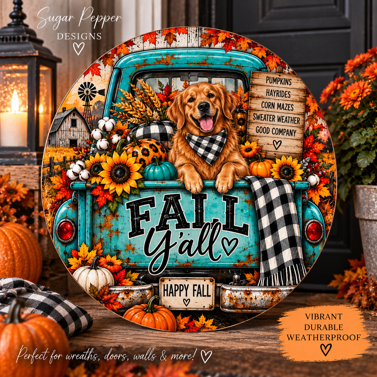Hey Boo Ghost Halloween Aluminum Wreath Sign 👻🎃