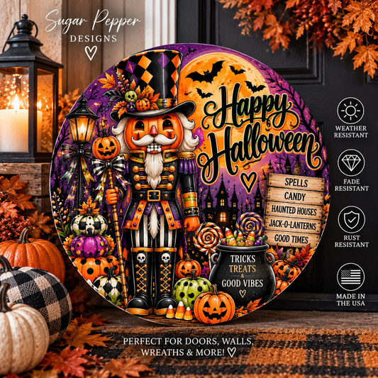 Hey Boo Ghost Halloween Aluminum Wreath Sign 👻🎃