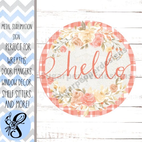 Wreath Sign, Round Wreath Sign, Peach Wreath Sign, Everyday Wreath Sign, Sugar Pepper Designs, Door Decor, Sign For Wreath
