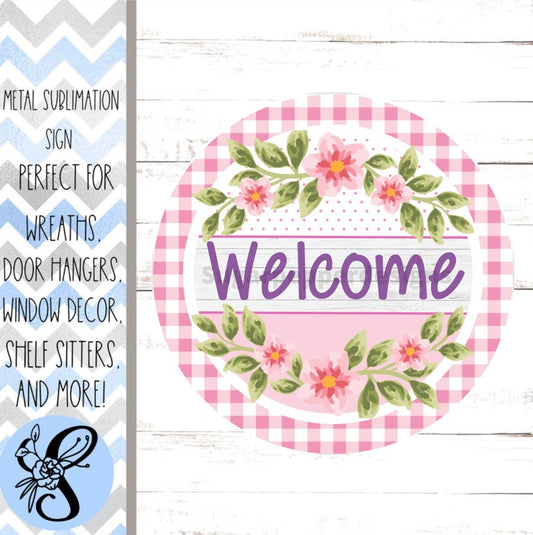 Wreath Sign, Round Wreath Sign, Spring Wreath Sign, Round Metal Wreath Sign, Sugar Pepper Designs, Sign For Wreath