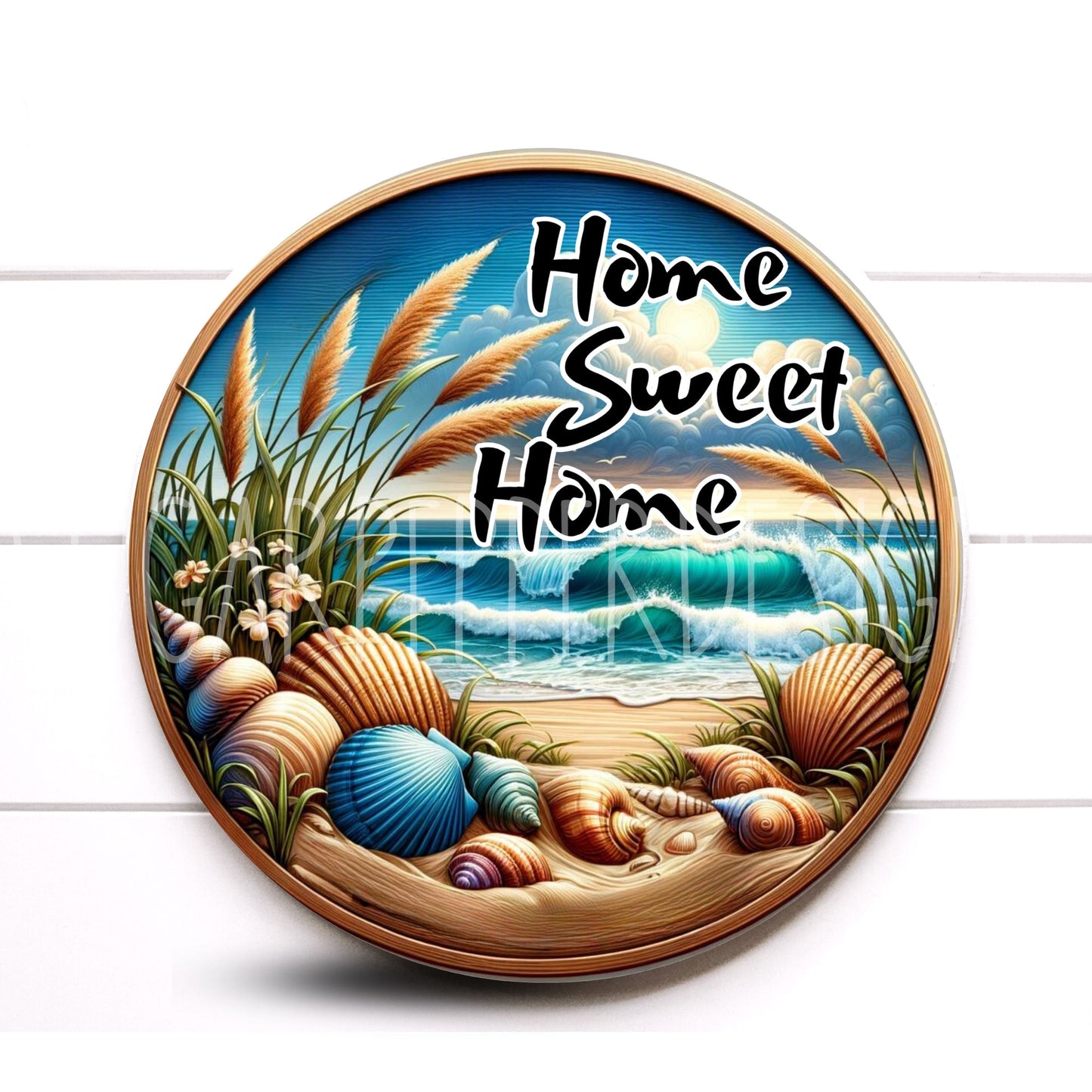 Wreath Sign, Home Sweet Home Coastal Everyday Wreath Sign, Sign For Wreath, Wreath Embellishments, Sugar Pepper Designs,DIY Project
