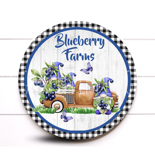 Wreath Sign, Blueberry Wreath Sign, Round Wreath Round, Sugar Pepper Designs, Sign For Wreath, Door Decor