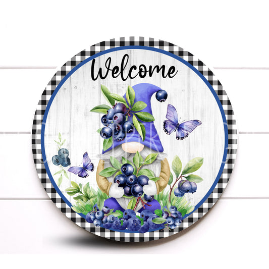 Wreath Sign, Blueberry Wreath Sign, Round Wreath Round, Sugar Pepper Designs, Sign For Wreath, Door Decor