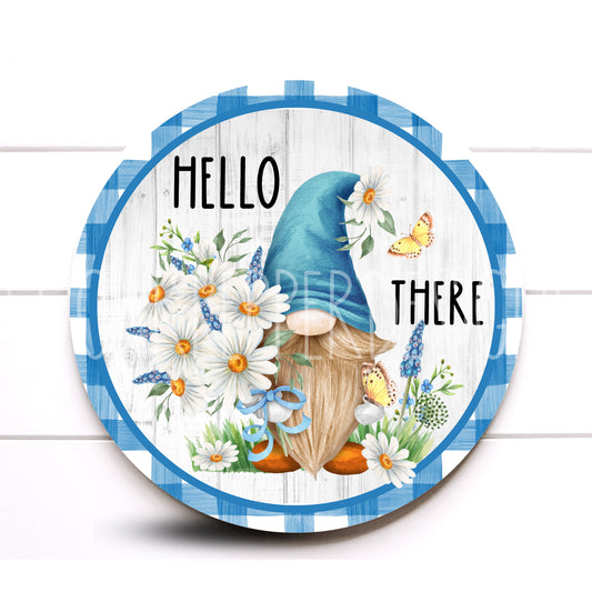 Wreath Sign, Round Hello Floral Everyday Wreath Sign, Gnome Wreath Sign, Sugar Pepper Designs, Sign For Wreath, Door Decor, Aluminum Sign