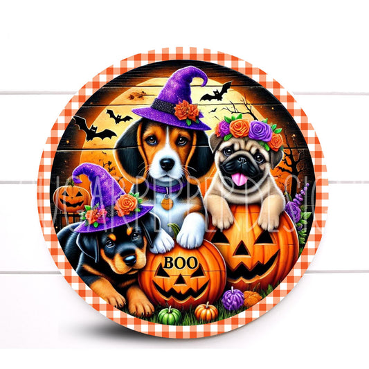 Wreath Sign, Boo Halloween Wreath Sign, Cute Dog Wreath Sign, Halloween Wreath Sign, Sign For Wreath