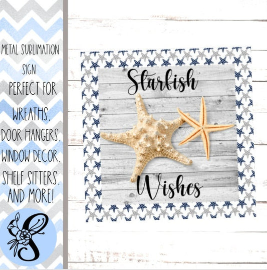 Starfish Wreath Sign, Beach Wreath Sign, Summer Wreath Sign, Coastal Wreath Sign, Sugar Pepper Design Door Decor Sign For Wreath