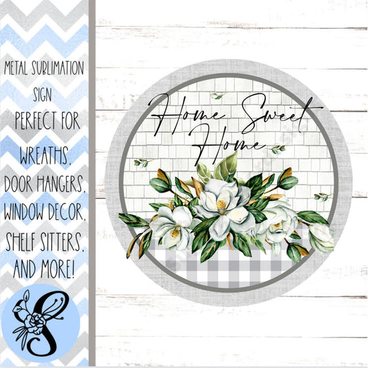Wreath Sign, Home Sweet Home Round Magnolia Wreath Sign, Sugar Pepper Designs, Sign For Wreath, Door Decor