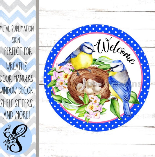 Wreath Sign, Welcome Wreath Sign, Round Wreath Sign, Sugar Pepper Designs, Sign For Wreath, Door Decor