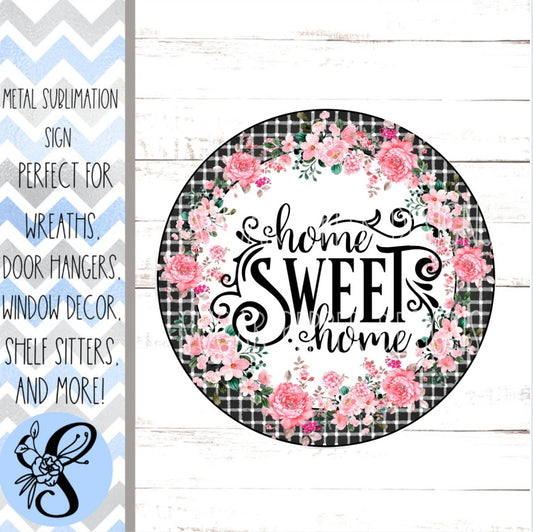 Wreath Sign, Round Home Sweet Home Everyday Wreath Sign, Floral Wreath Sign, Sugar Pepper Designs, Sign For Wreath, Door Decor