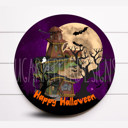 Wreath Sign, Halloween Wreath Sign, Haunted House Sign, Sugar Pepper Designs, Sign For Wreath