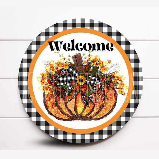 Wreath Sign, Halloween Welcome Wreath Sign, Pumpkin Wreath Sign, Sugar Pepper Designs, Door Decor, Sign For Wreath