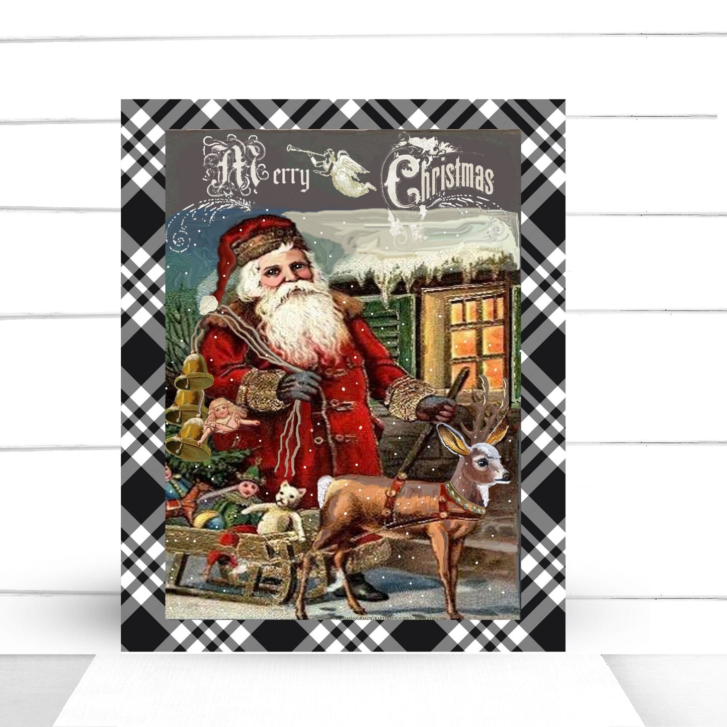 Wreath Sign, Santa Claus Wreath Sign, Christmas Wreath Sign, Sugar Pepper Designs, Sign For Wreath , Door Décor