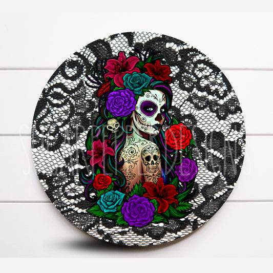 Wreath Sign, Day of the Dead Wreath Sign, Dia de los Muertos Wreath Sign, Halloween Wreath Sign, Sign For Wreath