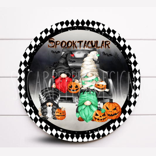 Wreath Sign, Halloween Wreath Sign, Gnome Truck Wreath Sign, Ghost Wreath Sign, Sugar Pepper Designs, Door Decor, Sign For Wreath