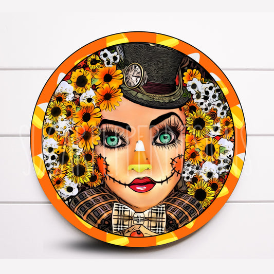 Wreath Sign, Scarecrow Wreath Sign, Halloween Wreath Sign, Candy Corn Wreath Sign, Fall Wreath Sign, Sugar Pepper Designs, Sign For Wreath