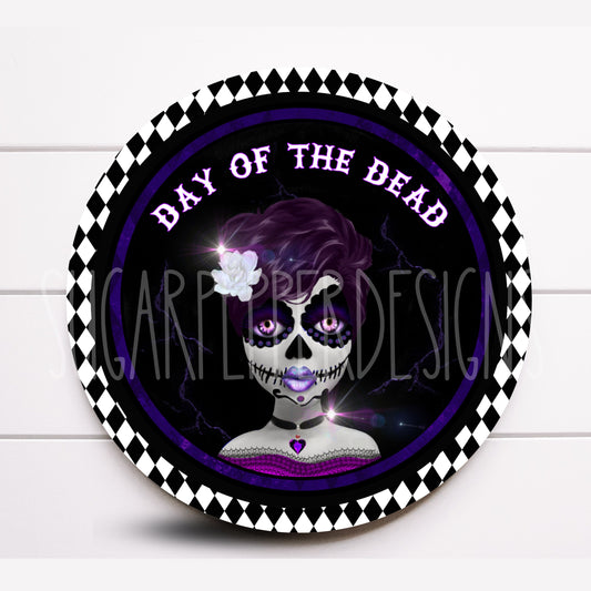 Wreath Sign, Day of the Dead Wreath Sign, Dia de los Muertos Wreath Sign, Halloween Wreath Sign, Sign For Wreath