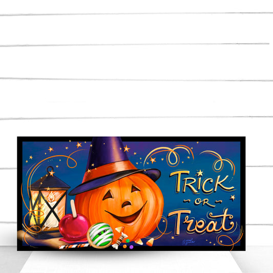 Wreath Sign, Trick or Treat Wreath Sign, Jack O Lantern Wreath Sign, Halloween Wreath Sign, Sign For Wreath