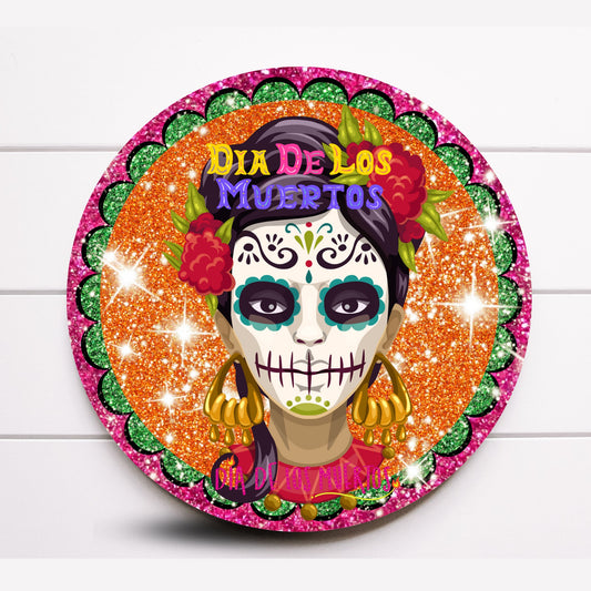 Wreath Sign, Day of the Dead Wreath Sign, Dia de los Muertos Wreath Sign, Halloween Wreath Sign, Sign For Wreath