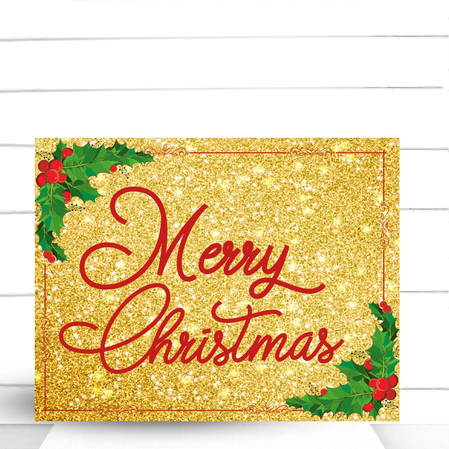 Wreath Sign, Red and Gold Merry Christmas Wreath Sign, Christmas Wreath Sign, Sign For Wreath, Sugar Pepper Designs