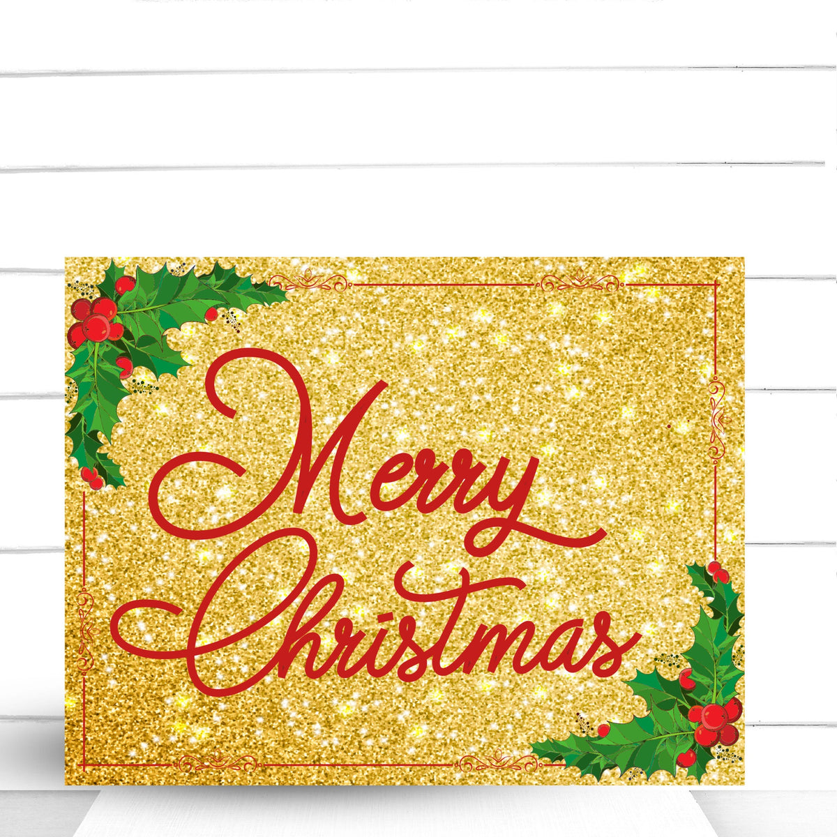 Wreath Sign, Red and Gold Merry Christmas Wreath Sign, Christmas Wreath Sign, Sign For Wreath, Sugar Pepper Designs