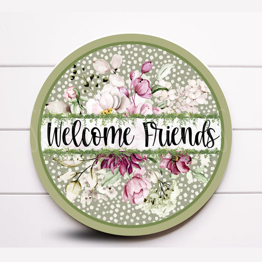 Wreath Sign, Everyday Floral Wreath Sign, Welcome Friends Wreath Sign, Sugar Pepper Designs, Sign For Wreath, Door Decor