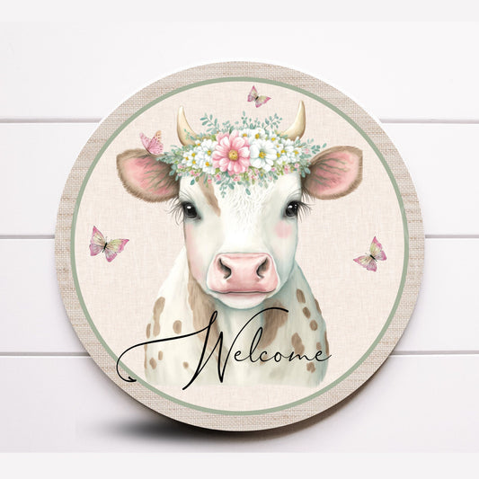 Wreath Sign, Cow Wreath Sign, Farmhouse Wreath Sign, Everyday Wreath Sign, Sugar Pepper Design Door Decor Sign For Wreath