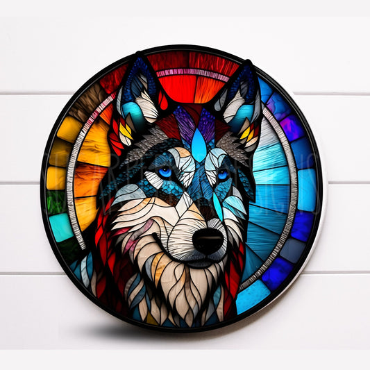 Faux Stained Glass Husky Wreath Sign, Dog Wreath Sign, Sugar Pepper Designs, Signs for Wreaths, Door Decor