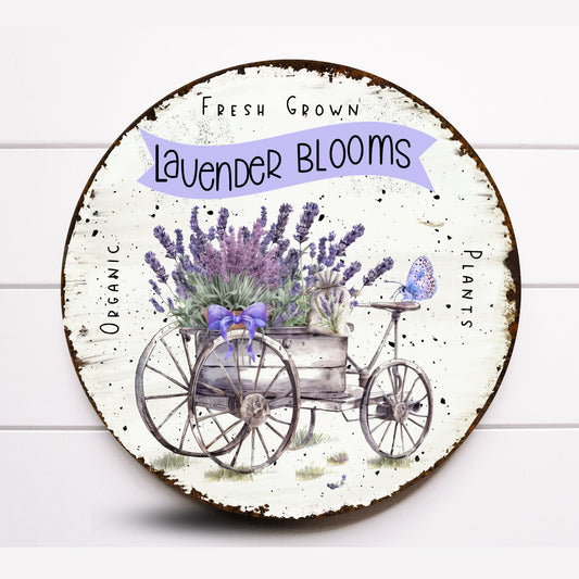 Round Lavender Farmhouse Wreath Sign, Lavender Wreath Sign, Round Metal Wreath Sign, Rustic Farmhouse Wreath Sign,Sign For Wreath
