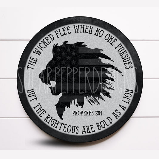 Patriotic Lion 4th of July Round Wreath Sign, 4th of July Wreath Sign, Sugar Pepper Designs, Sign For Wreath, Door Decor