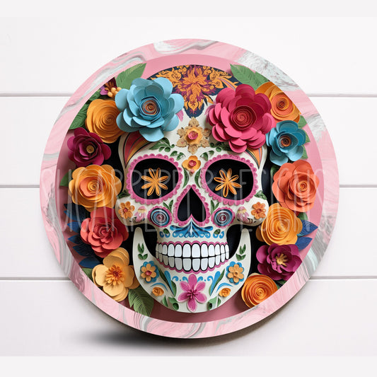 Wreath Sign, Day of the Dead Wreath Sign, Dia de los Muertos Wreath Sign, Halloween Wreath Sign, Sign For Wreath